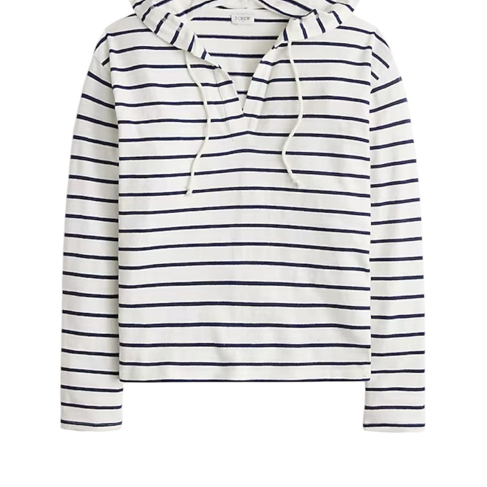J. Crew Navy and White Striped Pullover